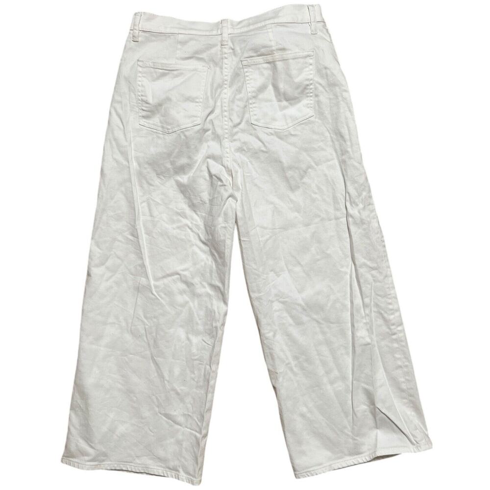 J.Crew Essential Wide Rayne Leg Pants Size 31 Pockets White - Picture 2 of 6